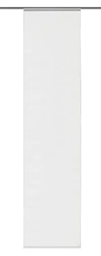Home Fashion 86601 Schiebegardine Digitaldruck 'Rom' - Schiebevorhang aus transparentem Voile in uni weiß, 245 x 60 cm, inklusive Paneelwagen und Zubehör - für einen eleganten und geraden Fall.