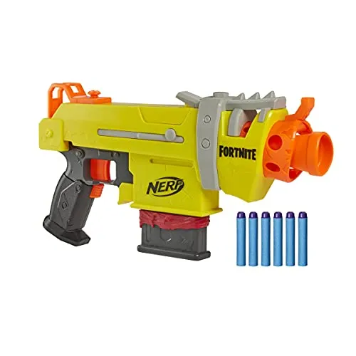 Hasbro Nerf Fortnite SMG-L motorisierter Blaster – enthält 3 Ziele – mit 6-Dart Clip-Magazin und 6 Nerf Elite Darts