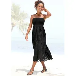 LASCANA 2-in-1-Kleid aus geblümter Spitze, Sommerkleid oder Maxirock, elastisch schwarz 46