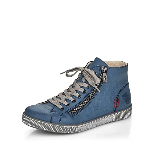 Rieker Damen Sneaker Z1221 - Wanderschuhe mit losem Einlage und flachem Absatz, ideal für Freizeit und Alltag, bequem und stylish in Blau.