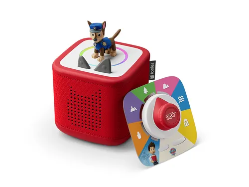 tonies Toniebox 2 Play Set Paw Patrol Chase - Kinder-Musikbox mit Bluetooth, NFC und WLAN. Die rote Toniebox bietet kabellosen Musikgenuss und ist kindersicher ab 1 Jahr. Inkl. Abenteuerbucht-Karte und Paw Patrol Tonie für spannende Geschichten.
