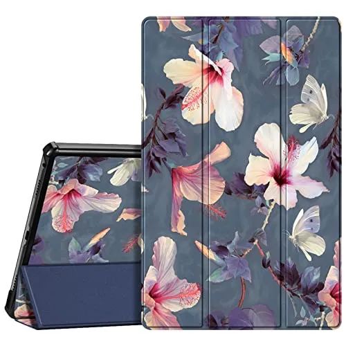 Fintie Hülle für 10.6 Zoll Lenovo Tab M10 Plus 3rd Gen Tablet 2022 (Nicht für 10.1 Zoll Lenovo Tab M10), Ultradünne Schutzhülle mit Auto Schlaf/Wach, Hibiskus