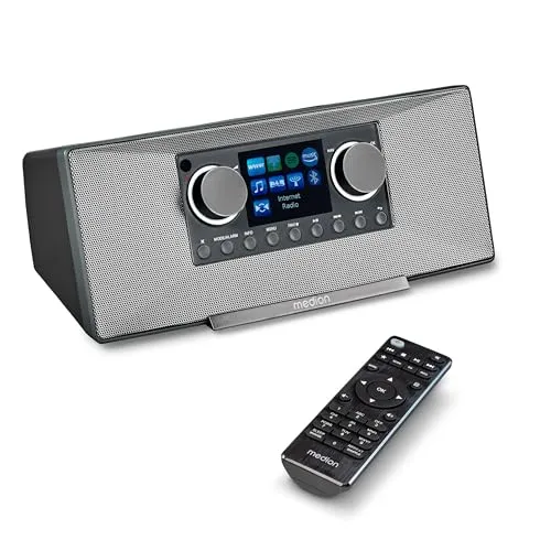MEDION P85333 Internetradio mit DAB+ - Radios mit Empfang von über 25.000 Internetradiosendern, WLAN-Anbindung und Unterstützung für Spotify Connect und Amazon Music.
