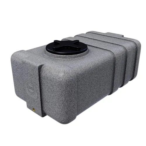 KMND Wassertank 100 Liter - PE-HD Wasserbehälter 3/4 Zoll Gewinde - lebensmittelecht PZH-Zertifiziert Regentonne Hauswasserwerk - UV-beständig flach Eckig Trinkwasser Vorrat - Marmoriert