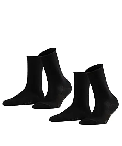FALKE Damen Socken Active Breeze Multipack - 2 Paar Schwarz, 35-38 - Sportsocken aus kühlendem Lyocell für ein frisches Fußklima, atmungsaktiv und hautfreundlich. Ideal für Business und Freizeit, mit bequemem Rollbündchen und verstärkten Zonen für hohe Strapazierfähigkeit.