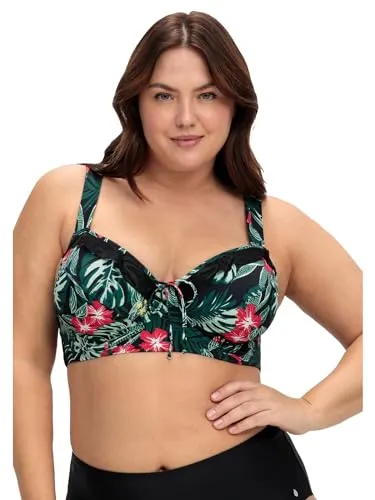 Sheego Bügel-Bikini-Top Große Größen - Bikini-Oberteil für große Größen mit Formbügel und modischen Kontrast-Volants, ideal für sicheren Halt und perfekten Sitz.