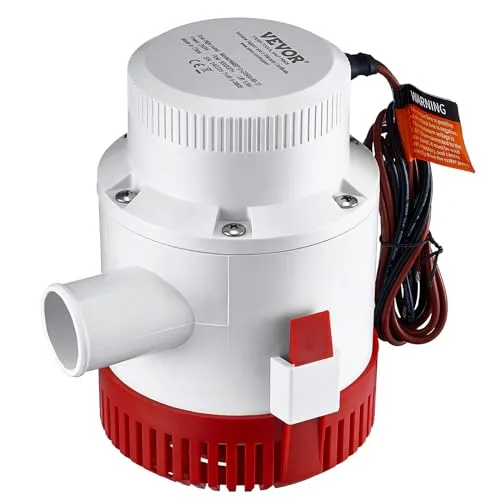 VEVOR Bilge Pumpe, 3000 GPH 12 V automatische Lenzpumpe für Boote mit Schalter, 40 mm Auslassdurchmesser, kleine Boots-Bilgenpumpe, elektrische Marine-Bilgenpumpe für Boote, Teiche, Pools, Keller