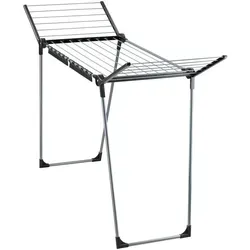 Leifheit Wäscheständer Pegasus 180 Solid Black - Standtrockner mit Flügeln, ideal für lange Kleidungsstücke, stabil und rostfrei für drinnen und draußen