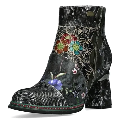 Laura Vita Damen Stiefelette Kinoao 20 - Mehrfarbiges florales Muster, Größe 40 - Elegante Stiefelette mit floralem Design, ideal für jeden Anlass. Hochwertiges Obermaterial und bequeme Passform sorgen für Stil und Komfort. Perfekte Ergänzung zu Ihrem Outfit!