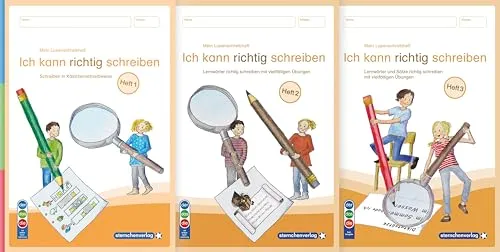 Mein Lupenschreibheft 1 bis 3 - Ich kann richtig schreiben - Ausgabe mit Artikelkennzeichnung (DaZ): - Schreiben in Kästchenschreibweise und ... richtig schreiben mit vielfältigen Übungen
