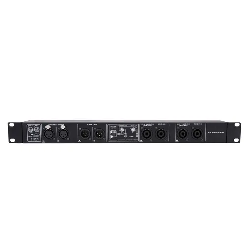 Fame Audio PA Patch Panel - 19" Rackblende mit 2x XLR In/Out und 4x Speaker Twist Out, ideal für Racks. Robuste Bauweise und 50cm Kabellänge garantieren zuverlässige Signalverteilung für professionelle Audioanwendungen.