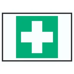 Erste Hilfe Symbol Schild A2 Rückseite selbstklebend