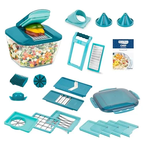 Genius Nicer Dicer 23-tlg. CHEF PROFESSIONAL - Präzises Schneiden in Profiqualität, handlich und robust mit umfangreichem Zubehör