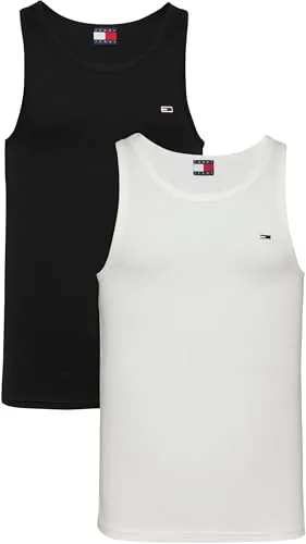 Tanktop TOMMY JEANS "TJM XSLIM 2PCK RIB TANK EXT" - Herren-Shirts, bequemes Tanktop im 2er-Pack aus 100% Baumwolle mit elastischem Single Jersey für viel Bewegungsfreiheit und einen lässigen Look.