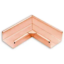 Grömo Rinnenwinkel Inneneck 90° aus Kupfer, Nenngröße 200 - Hochwertiger Rinnenwinkel für Kastenform-Dachrinnen, ideal für präzise Ecken und langlebige Lösungen, erhältlich in verschiedenen Größen.