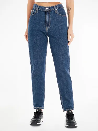 Calvin Klein Jeans MOM JEAN Konisch zulaufend Damen, Denim Dark, 28W - Jeans für Damen mit ikonischem Five-Pocket-Style und optimaler Passform. Hoher Tragekomfort und Stretchanteil für Bewegungsfreiheit. Vielseitig kombinierbar für Büro und Alltag.
