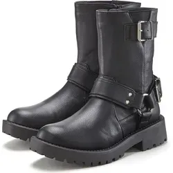 LASCANA Bikerboots schwarz Größe 38 - Wanderschuhe für stilbewusste Frauen, aus hochwertigem Kunstleder gefertigt und ideal für vielseitige Outdoor-Aktivitäten.