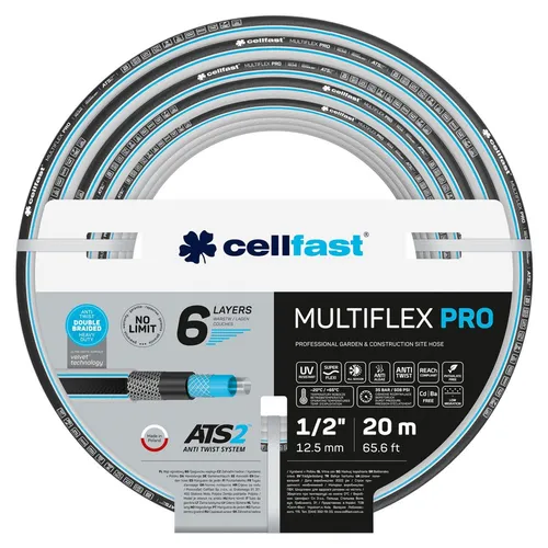 CELL-FAST WĄŻ OGRODOWY MULTIFLEX ATS V 1/2' 20MB - Hochwertiger Gartenschlauch für vielseitige Anwendungen, flexibel und platzsparend, ideal für den Gartenbedarf.