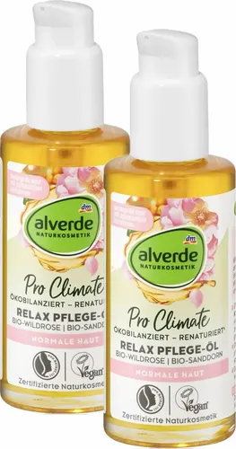 alverde Naturkosmetik - Relax Pflege-Öl Bio-Wildrose & Bio-Sanddorn (2 x 100ml) 2 x