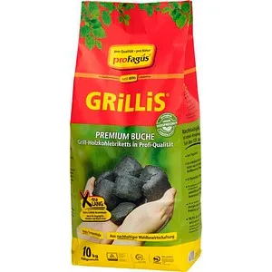 proFagus GRiLLiS Grillbriketts 10 kg - Holzkohle-Grillbriketts für intensiven Geschmack, ideal für Grillabende und BBQs mit Freunden und Familie.