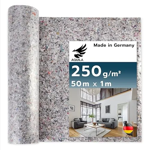 AQUILA Profi Malervlies 50m x 1m, 250 g/m², Kein Durchsickern, hochwertiges Abdeckvlies zum Streichen, Schutz für Böden & Möbel, rutsch- & reißfest, Made in Germany