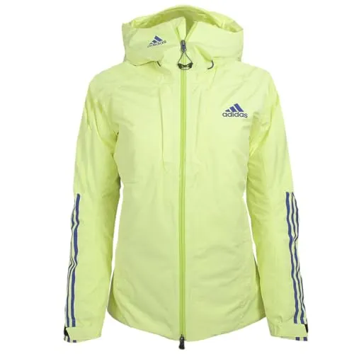 adidas Damen Coach Jacke - Winterjacke für Cross Country, Gr. 38, gelb-blau - Funktionsjacken; Die adidas Damen Coach Jacke bietet optimalen Schutz vor Wind und Wetter, ideal für Outdoor-Aktivitäten und sorgt für höchsten Tragekomfort.