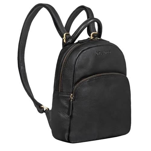 STILORD 'Ruby' Damen Leder Rucksack - Eleganter Tagesrucksack aus hochwertigem Echtleder im Vintage-Stil, ideal für Shopping und Ausflüge. Mit praktischem Hauptfach für DIN A5 und stilvollem Design.