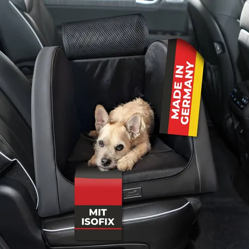 DOXAFER® Hunde-Autositz mit Isofix - Sicherer Transport für kleine bis mittlere Hunde - Auto-Tierbetten mit Isofix-Befestigung für sicheren Transport. Wasserabweisend und leicht zu reinigen, ideal für stressfreies Reisen mit Ihrem Hund.
