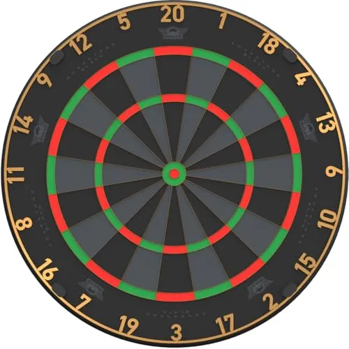 Bull's Advantage Black Dartboard – Offizielles Turnier Steeldart Board, Schwarzes Sisal Profi Dartboard, Ultra Haltbar