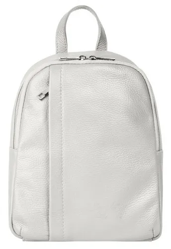 Cityrucksack SAMANTHA LOOK - Weißer Echtleder Rucksack aus Italien - Modischer Rucksack aus 100% Rindleder, ideal für Städtetrips. Mit 1 Hauptfach und mehreren Taschen bietet er viel Platz für Essentials. Ein elegantes Accessoire, das in keiner Garderobe fehlen sollte!