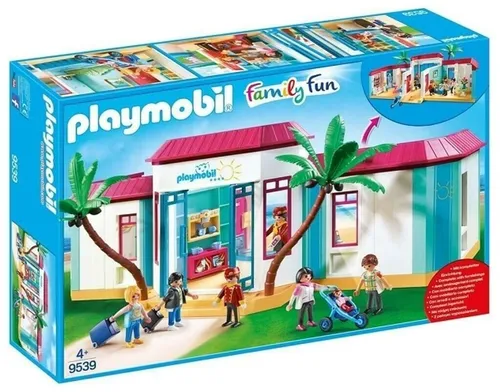 PLAYMOBIL Family Fun 9539 - Ferienhotel für spannende Abenteuer - Freizeitspielzeug für Kinder von 5-7 Jahren, fördert kreatives Spielen und Fantasie mit detailreichem Ferienhotel.