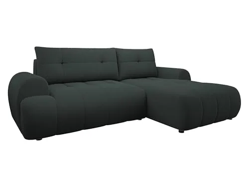 Mirjan24 Ecksofa Fliog mit Bettkasten, 3 Sitzer L-Form Sofa mit Schlaffunktion, Eckcouch für Wohnzimmer, Couch mit Bettfunktion (Velo 636, Seite: Rechts)