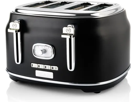 Westinghouse Kompakt-Küchenmaschine 1750 W - Toaster mit 1750 W Leistung, bräunt bis zu vier Toastscheiben gleichzeitig und bietet rutschfeste Füße sowie eine einstellbare Bräunungsgradkontrolle.