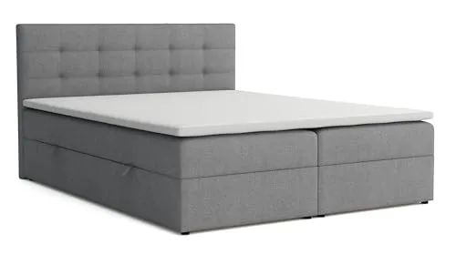 VENASI MÖBEL Jessa Boxspringbett 180x200 cm - Boxspringbett mit zwei geräumigen Bettkästen für optimalen Stauraum und einer H2/H3 Matratze für perfekten Schlafkomfort. Inklusive hochwertigem Topper für zusätzlichen Komfort und nahtlosen Übergang.