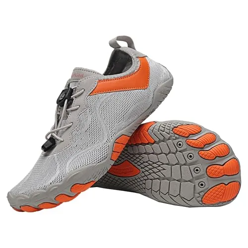 Freiluftkind Das Original – Kokoda rutschfeste Barfußschuhe (Hellgrau/Größe EU 46) – Der perfekte Barfußschuh für Dein Abenteuer – Barfusslaufschuhe Barfuss Schuhe Barefoot Shoes