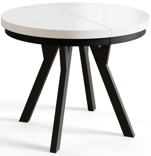 Runder Esszimmertisch EVO, ausziehbar von 90 cm auf 190 cm - Moderner Esstisch EVO aus PVC-beschichtetem Material, ideal für Familienfeiern. Flexibel erweiterbar und pflegeleicht, passt perfekt in jedes Zuhause.