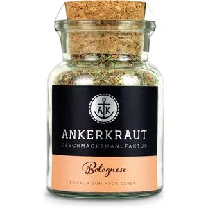 ANKERKRAUT Gewürzmischung Bolognese, 100 g – Würziges Geschmackserlebnis - Italienische Gewürzmischung für Hackgerichte, ideal für Bolognese und Lasagne. Mit feinen Kräutern und ohne künstliche Zusätze – für ein authentisches Kocherlebnis in der eigenen Küche.