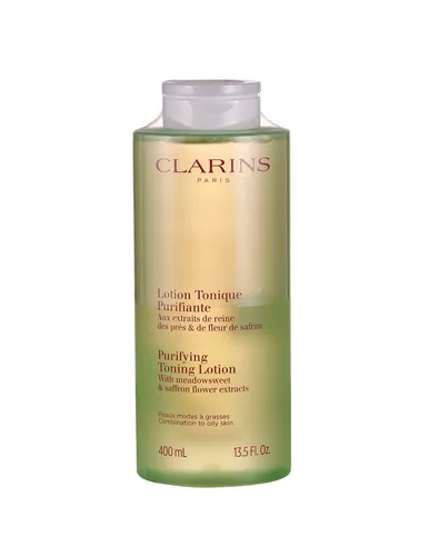Clarins Purifying Toning Lotion 400 ml - Gesichtsreinigung für Mischhaut bis ölige Haut, reinigt tiefgehend und verbessert die Spannkraft der Haut.