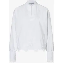 MORE&MORE Langarmbluse mit Spitzenbesatz - Schicke weiße Langarmbluse von MORE & MORE mit elegantem Spitzenbesatz. Ideal für trendige Looks im Büro oder in der Freizeit, vielseitig kombinierbar mit Röcken oder Hosen.