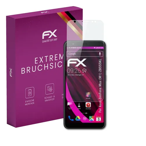 atFoliX Glasfolie für Asus ZenFone Max (M1) ZB555KL Panzerfolie 9H Schutzpanzer