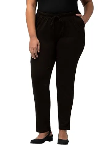 Ulla Popken Damen Hosen, Schwarz 1, 62/64
