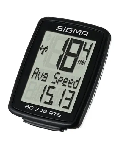 SIGMA SPORT Fahrrad Computer BC 7.16 ATS - Kabelloser, wasserdichter Fahrradtacho mit großem Display, 7 Funktionen für präzise Geschwindigkeitsmessung und einfache Montage