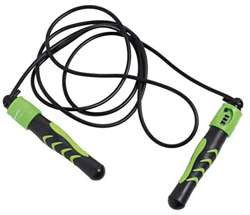 SCHILDKRÖT FITNESS JUMP ROPE - Springseil mit Zählwerk - Hochwertiges Springseil aus PVC mit rutschfesten Griffen und automatischer Zählfunktion. Ideal für effektives Ausdauertraining, verstellbare Länge bis 300 cm. Perfekt für Fitness zuhause oder unterwegs.