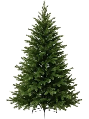 VIVANNO Künstlicher Weihnachtsbaum NORDMANN Rund - 180 cm Grün - Künstlicher Weihnachtsbaum aus hochwertigem PE mit natürlicher Optik und biegbaren Ästen. Ideal für Allergiker, stressfreier Aufbau und langlebig - kein Nadeln mehr!