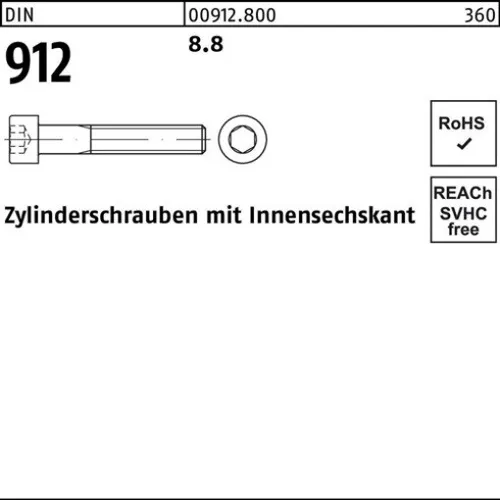 200er PACK(Stk)  000912080000080020 Zylinderschraube DIN 912 m.Innensechskant M