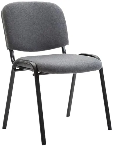 CLP Besucherstuhl Ken - Bürostuhl mit modernem Design, gepolsterter Sitzfläche und stabiler Rückenlehne für optimalen Komfort bei Veranstaltungen, max. Belastbarkeit 120 kg, stapelbar und pflegeleicht.