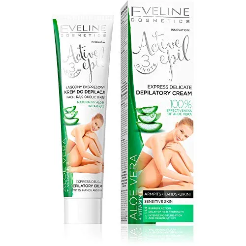Eveline Active Epil Depilatory Body Creme mit Aloe Vera Skin Sensitive, 125 ml