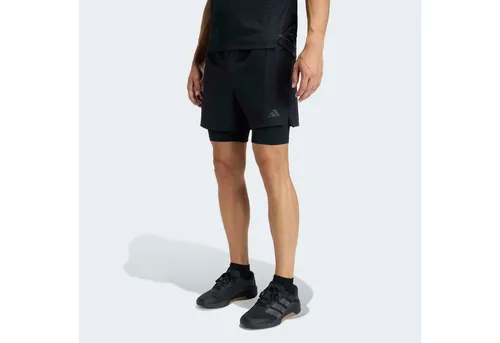 adidas D4T Funktionsshorts Herren in Schwarz, Größe XL - Vielseitige 2-in-1-Shorts aus flexiblem 4-Wege-Stretch-Material; mit elastischem Bund und Kordelzug für perfekten Sitz; ideal für sportliche Aktivitäten dank atmungsaktiver und schnelltrocknender Eigenschaften.