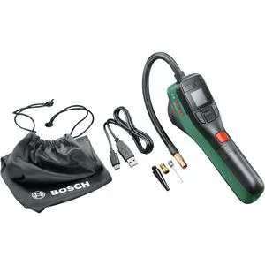 Bosch Luftpumpe EasyPump 0603947000 - Elektrische Akkupumpe mit 10,3 bar, ideal für Auto, Bälle und Fahrräder, inkl. LED-Beleuchtung und USB-C-Ladung