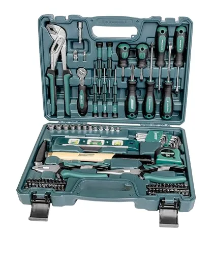 Brüder Mannesmann Werkzeugsatz M29084 - 87-teilig, robuster Kunststoffkoffer, 10 Jahre Garantie und TÜV GS geprüft